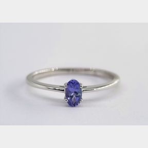 0.26CT OVAL TANZANITE IN WHITE GOLD RING - 50693/148