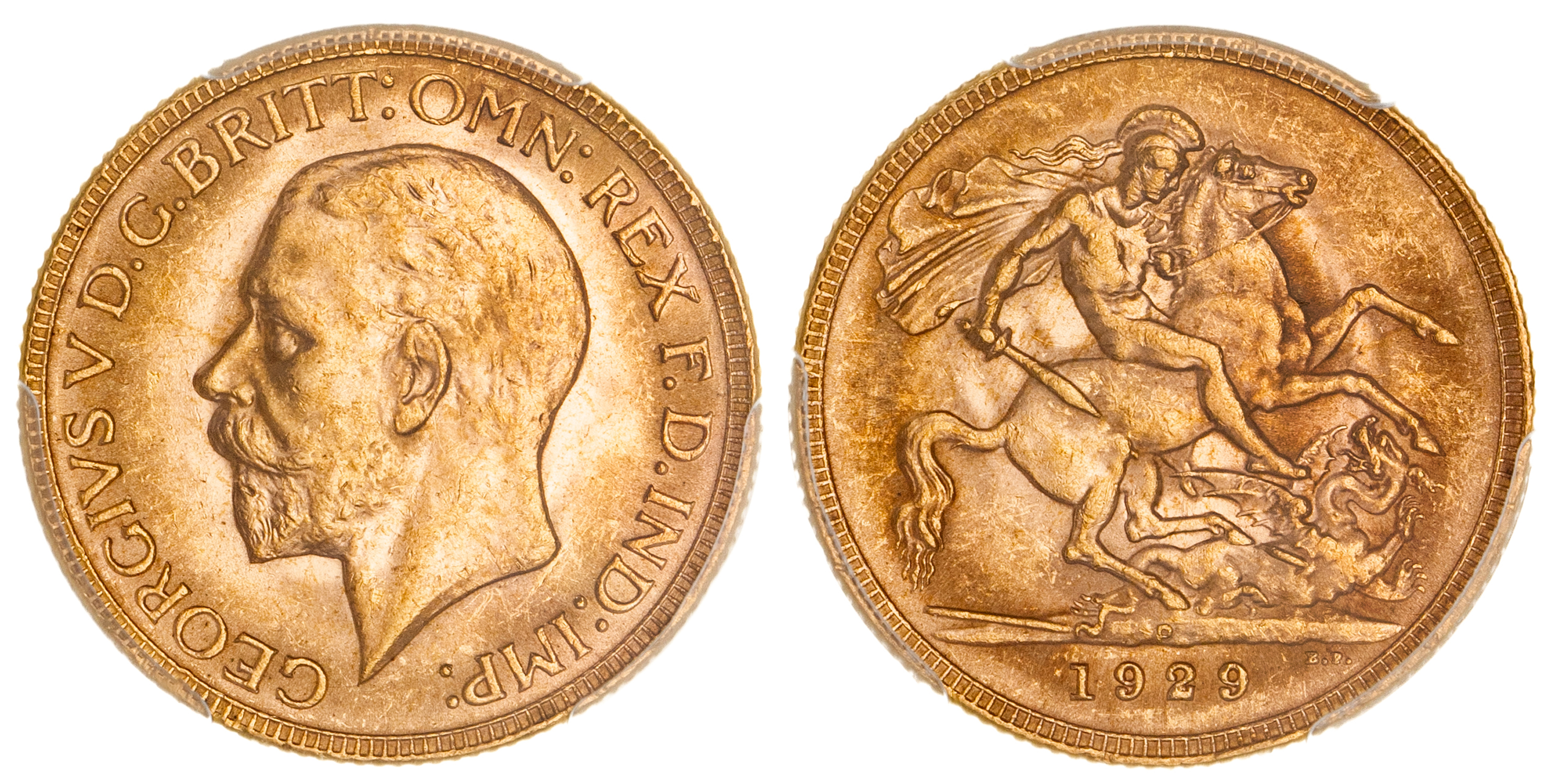 George V, Sovereign, 1929-P, PCGS MS 63