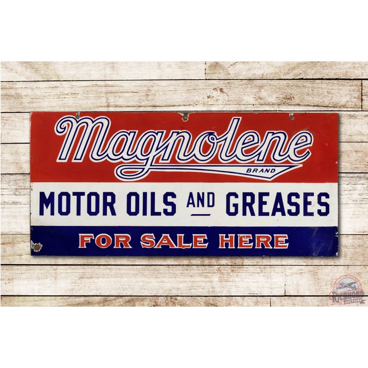 Magnolia Gasoline Magnolene Motor Oils For Sale Here Double Sided Porcelain Sign