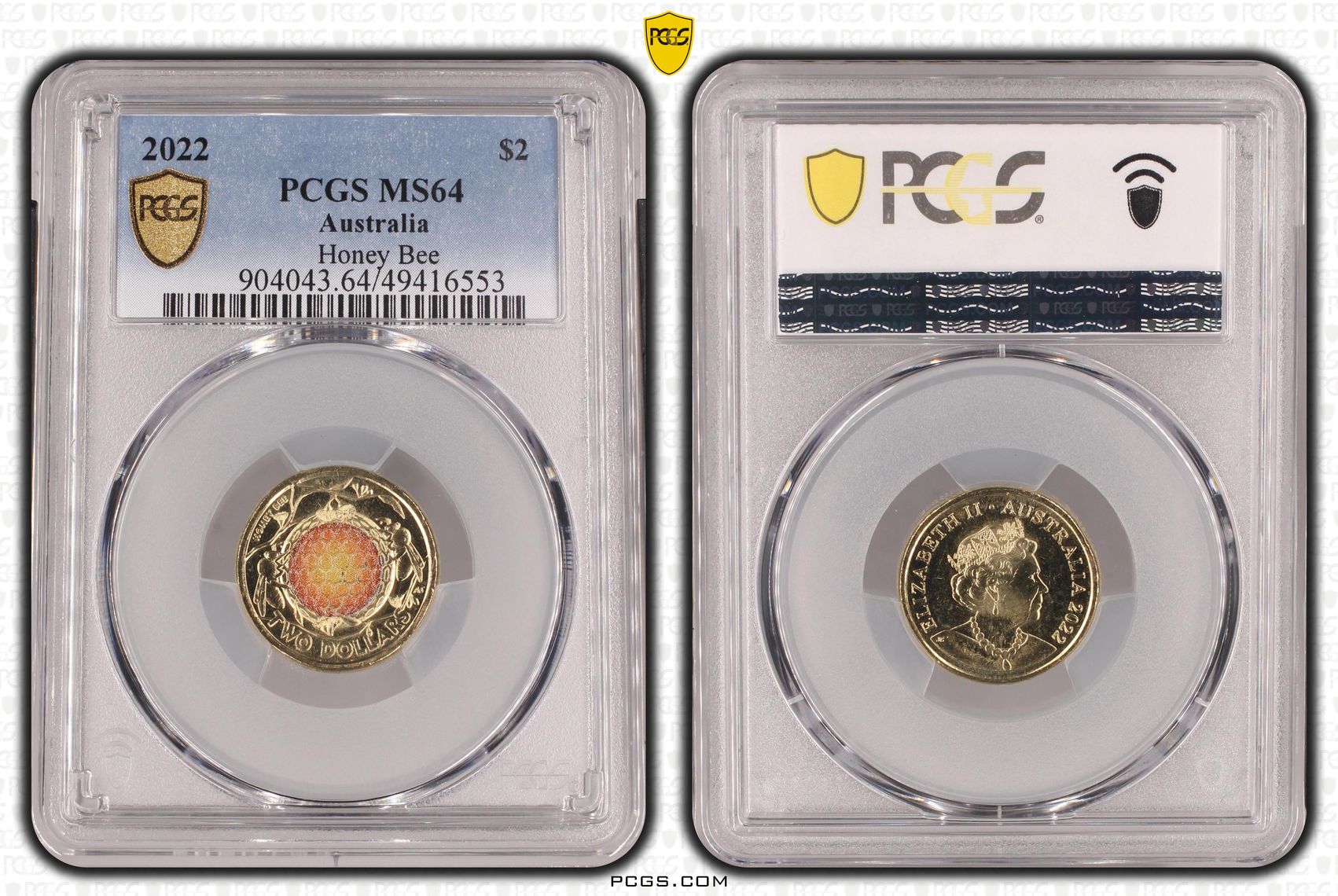 Elizabeth II, Honey Bee Colorized , Two Dollar, 2022, PCGS MS64
