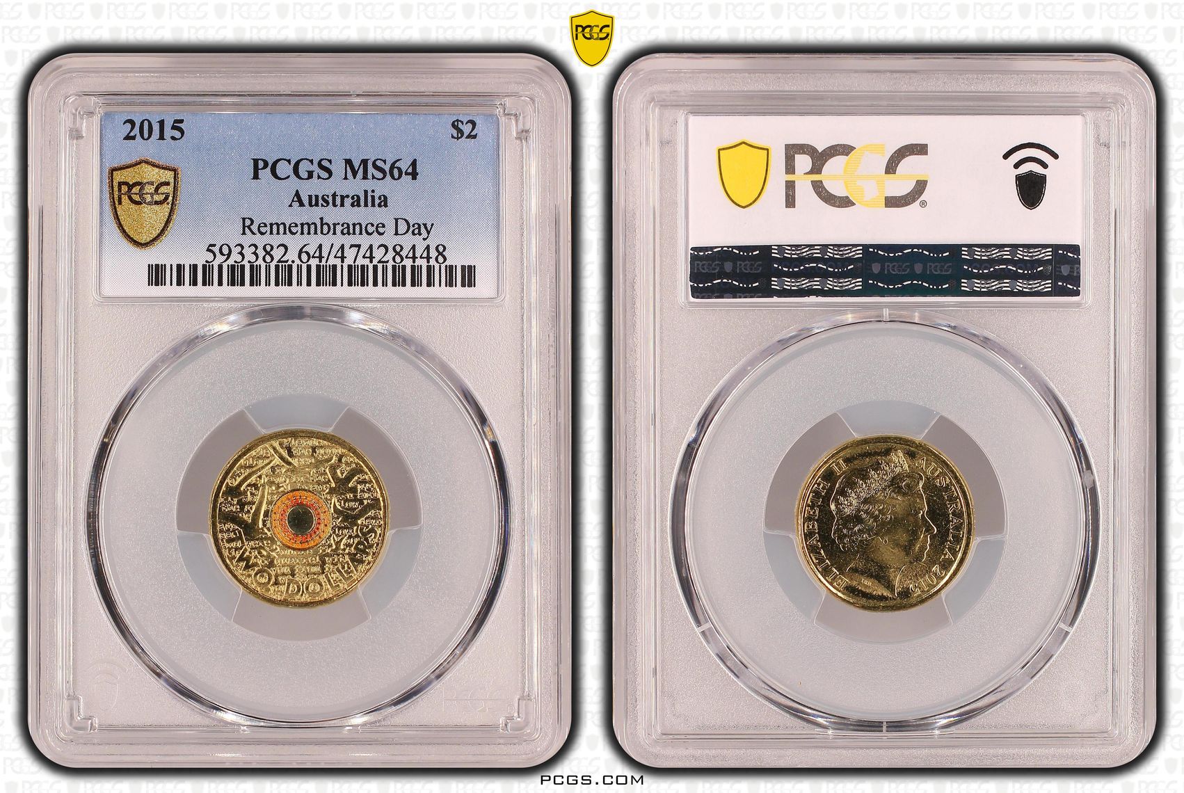 Elizabeth II, Remembrance Day-In Flanders Fields, Two Dollar, 2015, PCGS MS64