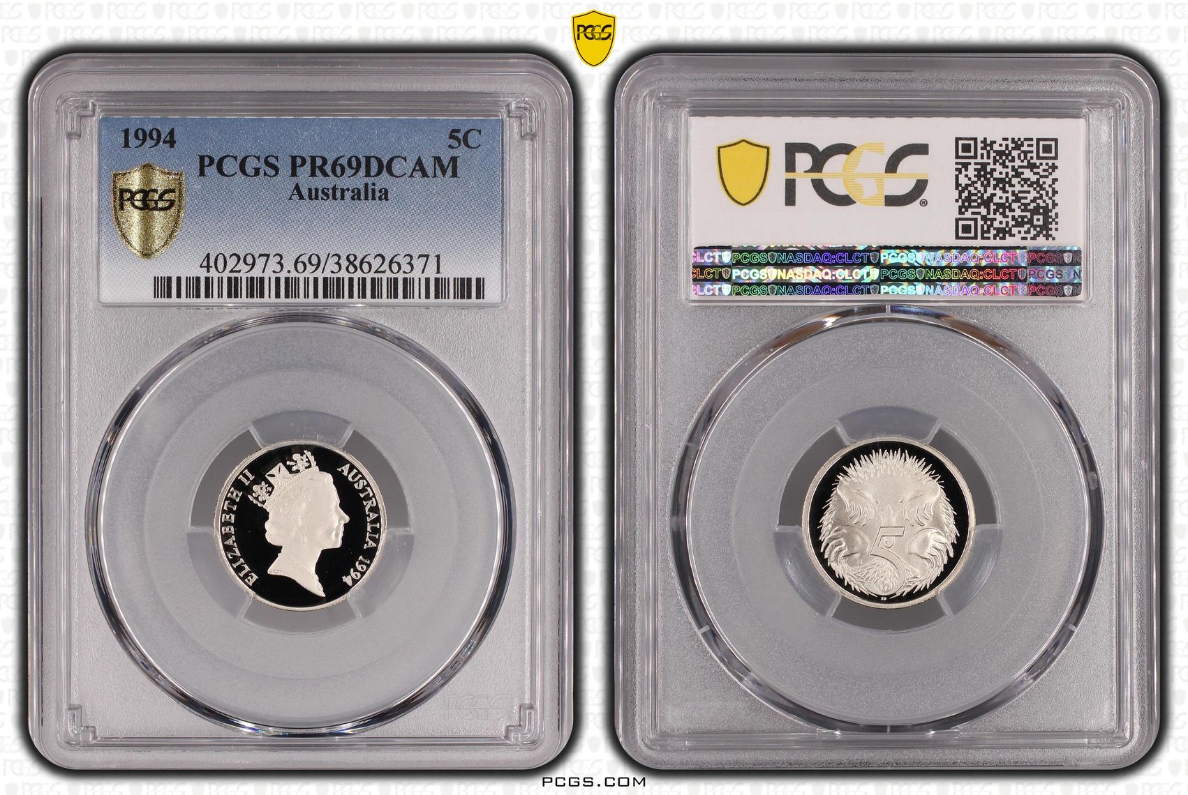 Elizabeth II, Five Cent, 1994, PCGS PR69DCAM