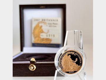 2007 ELIZABETH II BRITANNIA GOLD 1/4oz PROOF 25 POUND COIN