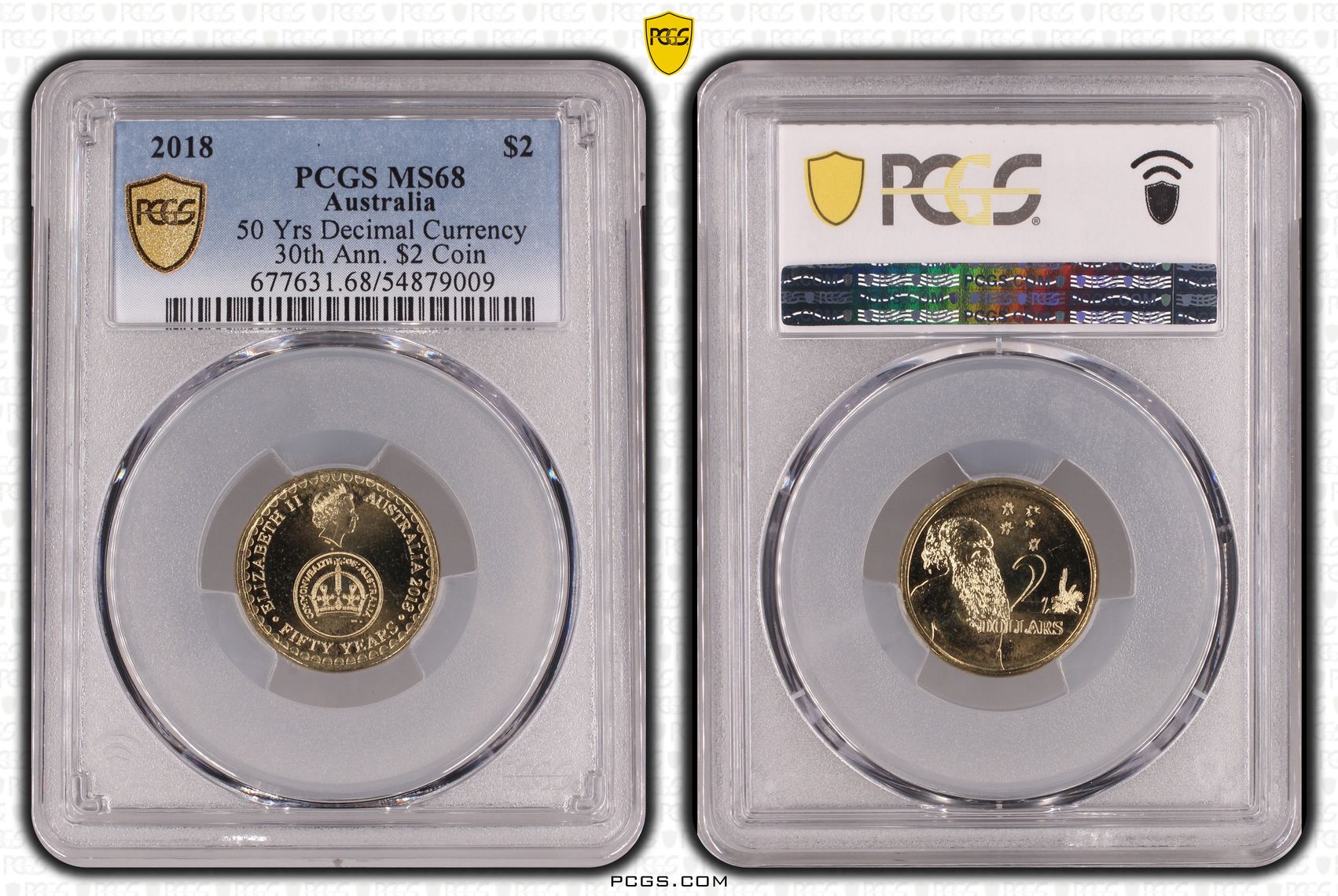 50 Yrs Decimal Currency 30th Ann. $2 Coin, Two Dollar, 2018, PCGS MS68