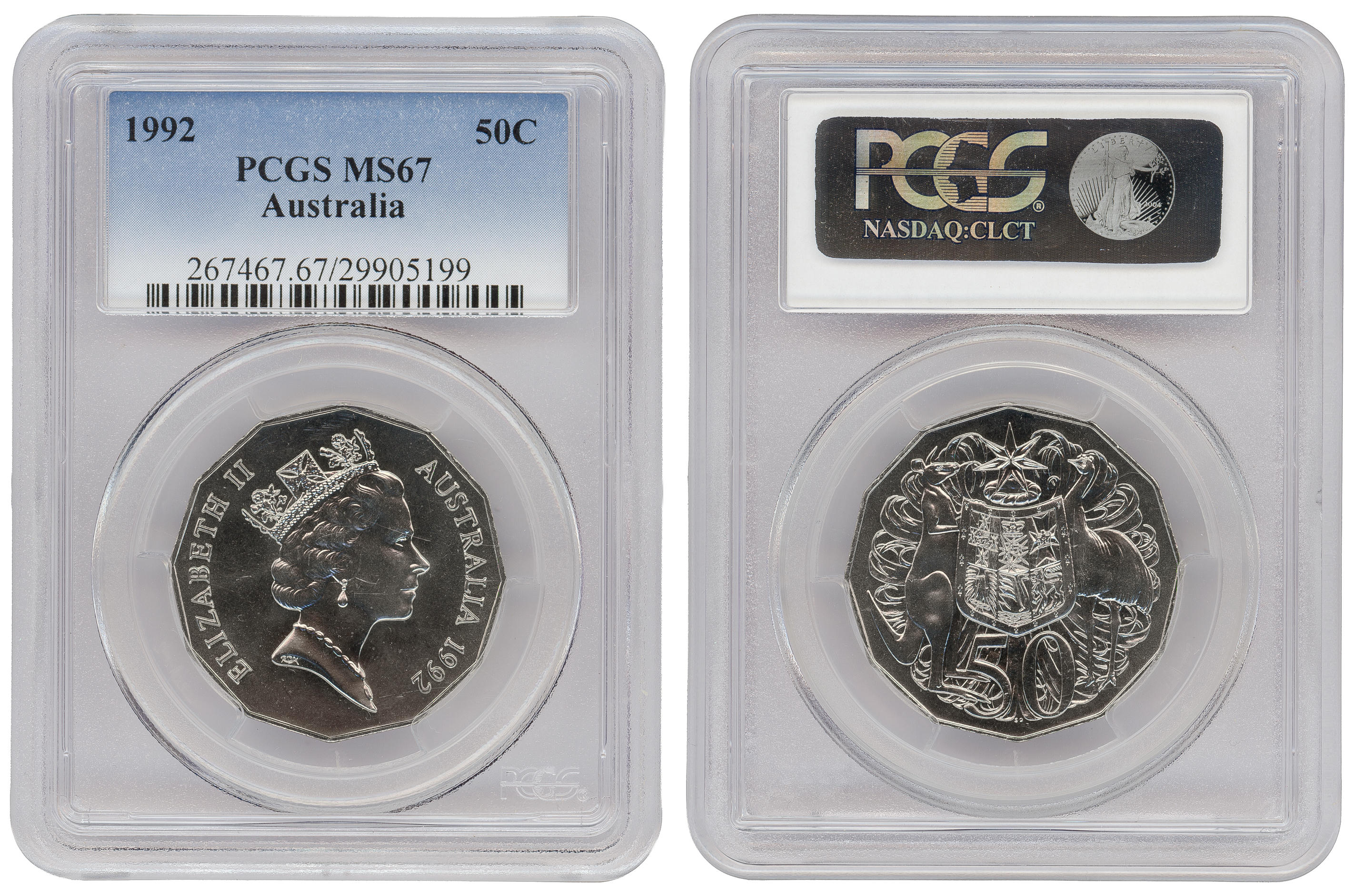 Fifty Cent, 1992, PCGS MS67