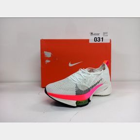 NIKE AIR ZOOM TEMPO NEXT% WOMENS - DJ5431-100 - WHITE/BLACK-WASHED CORAL-PINK BLAST - UK 8 (DEFECTIVE)