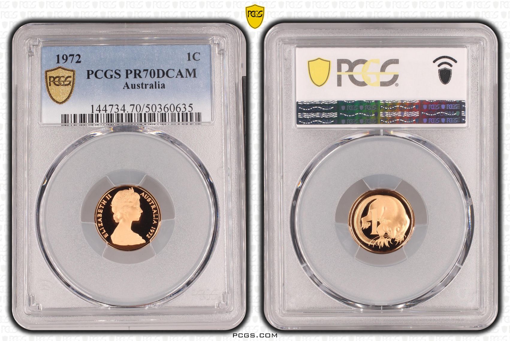 Pop 8/0, One Cent, 1972, Pcgs Pr70dcam