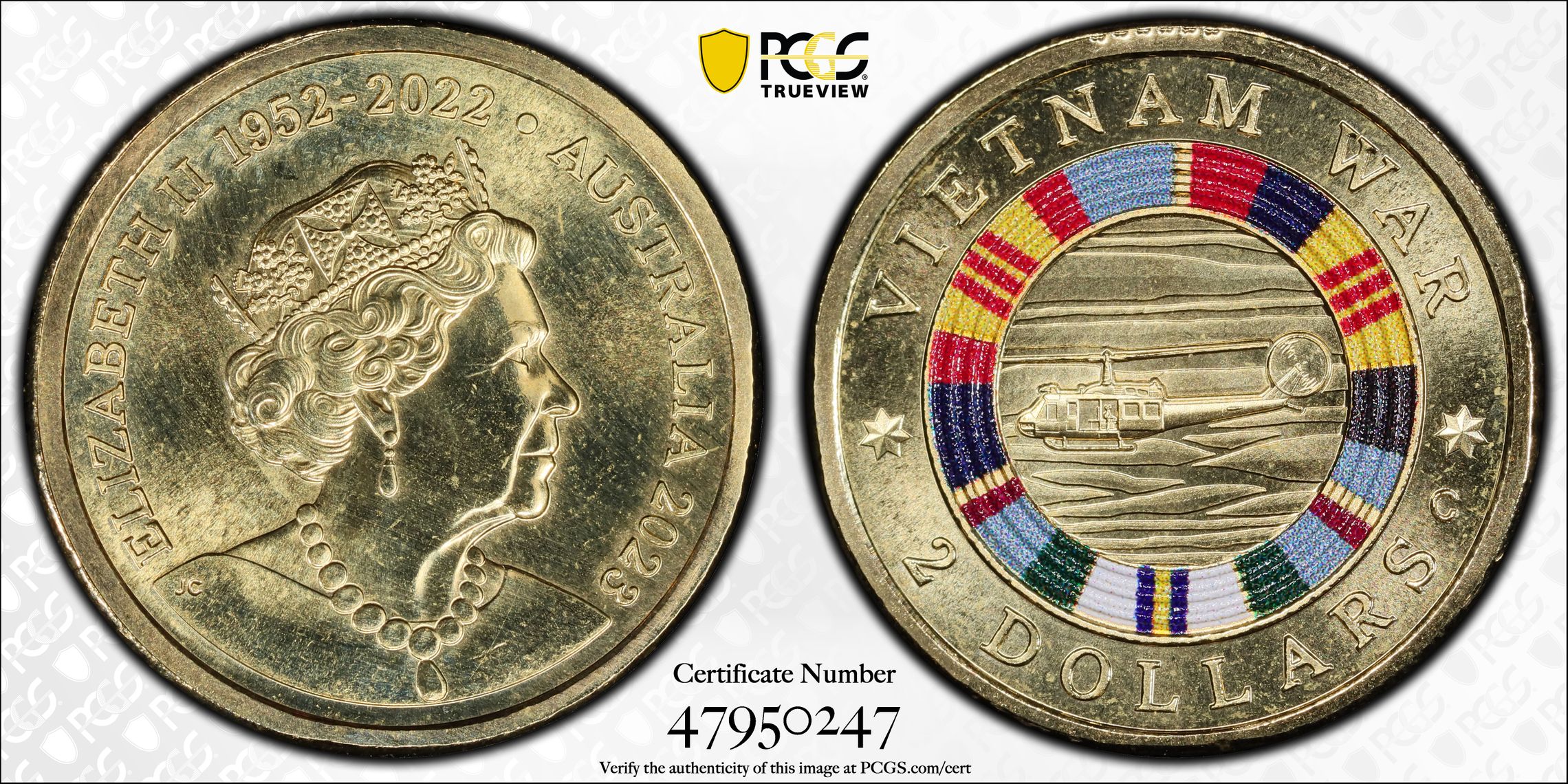Elizabeth II, Vietnam War Colorized , Two Dollar, 2023-C, PCGS MS65