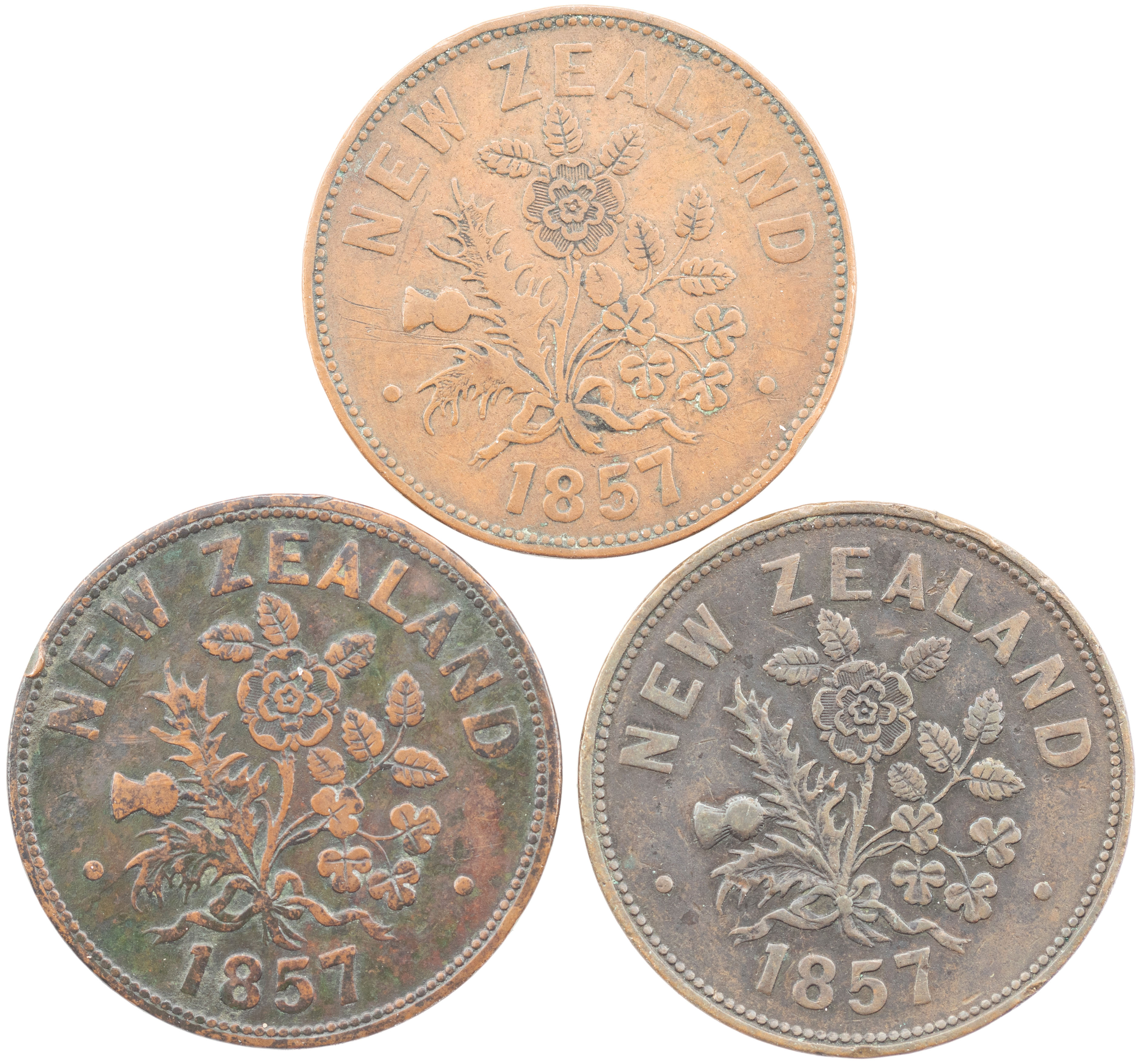 New Zealand, M. Somerville, Auckland, Penny, 1857, aVF