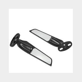 2 Pieces Modified Motorcycle Wing Adjustable Rotating Side Rearview Mirrors Compatible Universal Black- 51743/1904