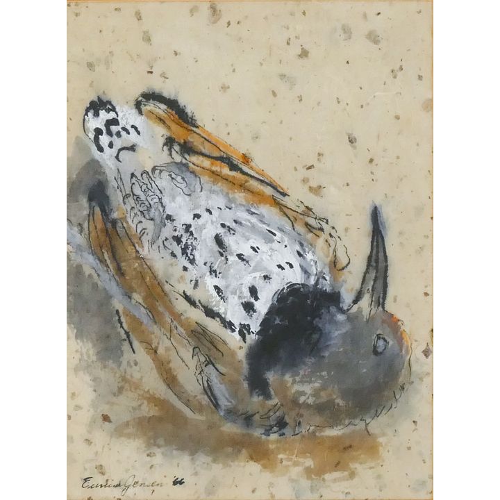 Eunice Jensen Parsons ''Dead Bird'' 1966 Tempera Framed 20''x18''