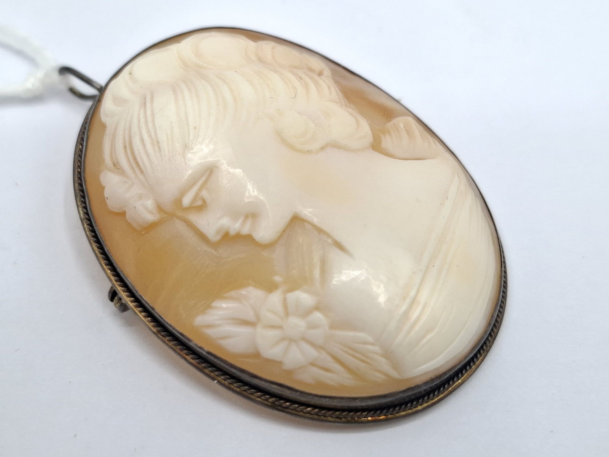 Sterling Silver Cameo Brooch