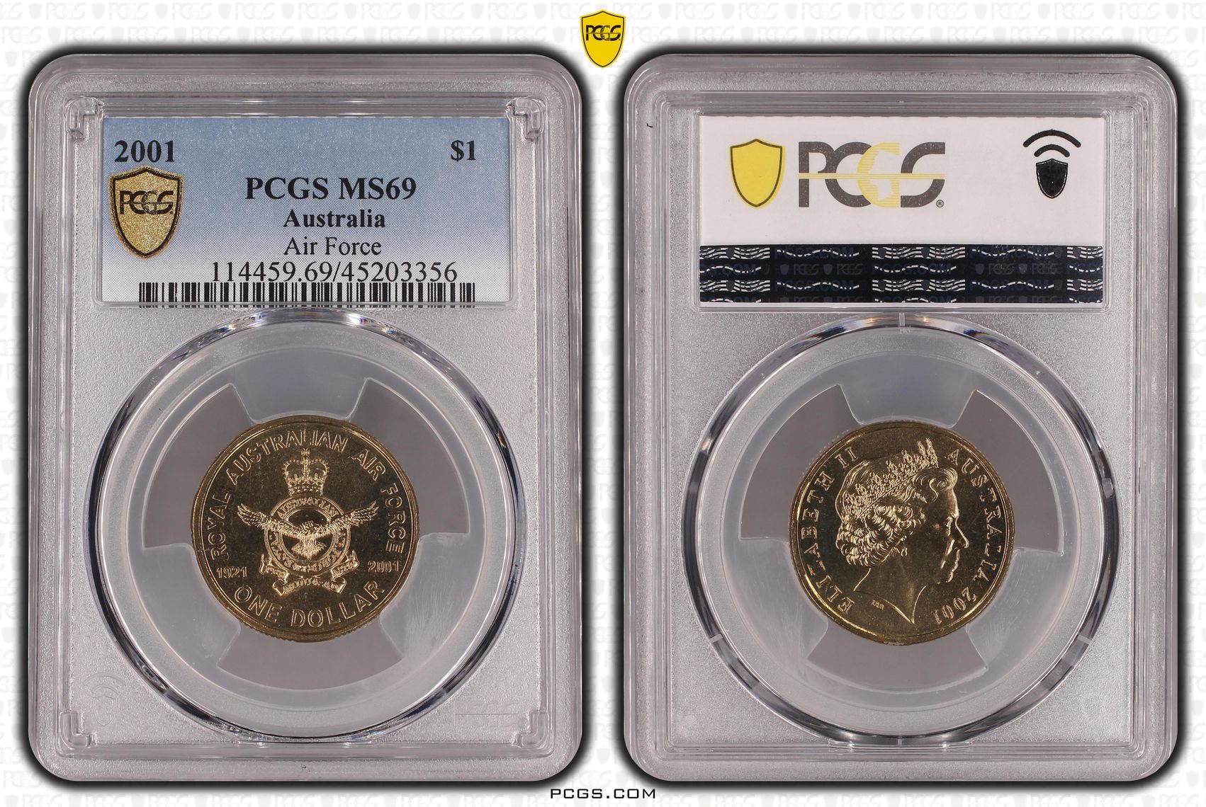 2001 Australia One Dollar, $1 Air Force PCGS - MS69 POP 1/0 -356