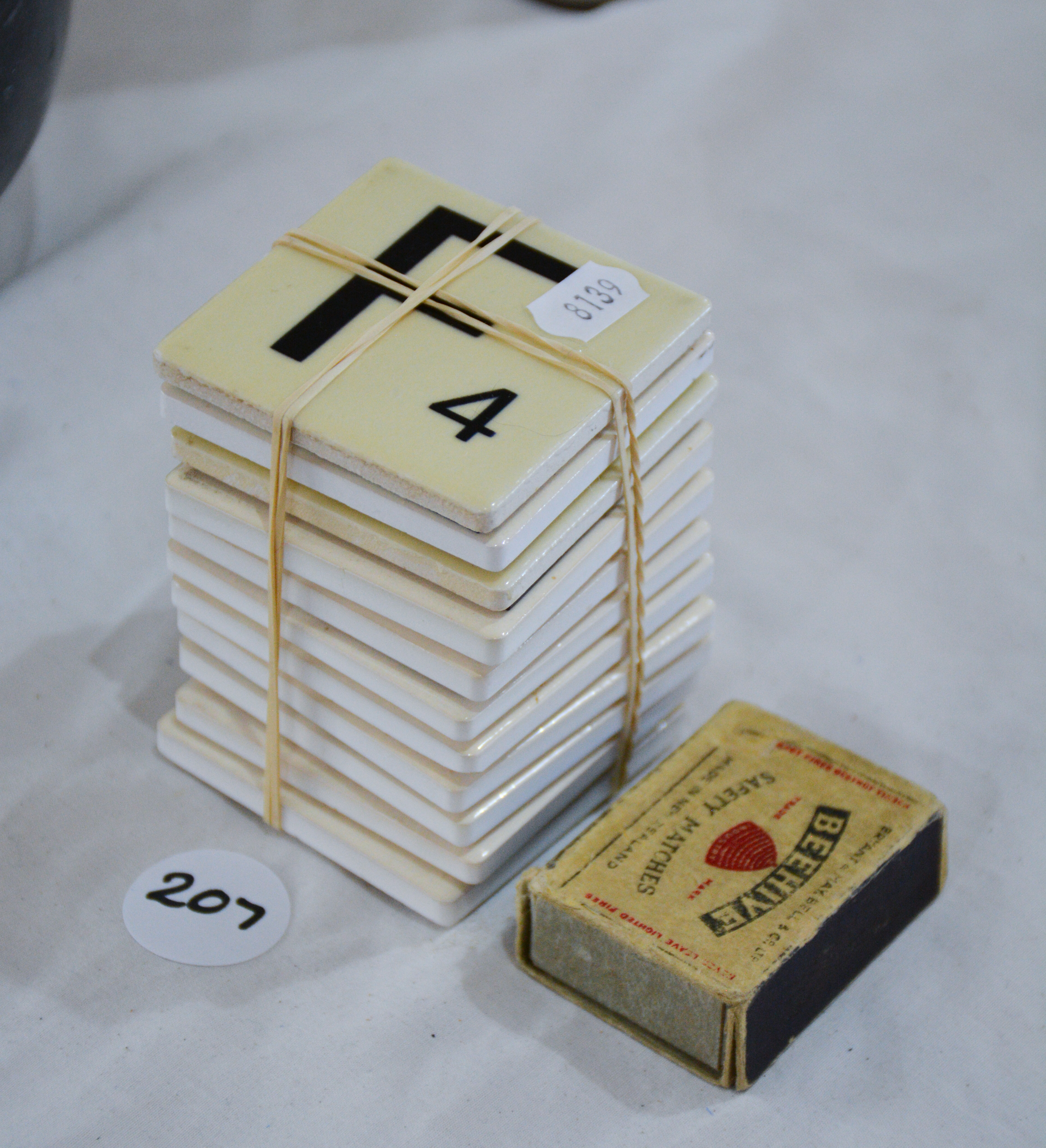 Ceramic Fridge Magnet Scrabble Pieces — sold at auction in New Zealand for $15