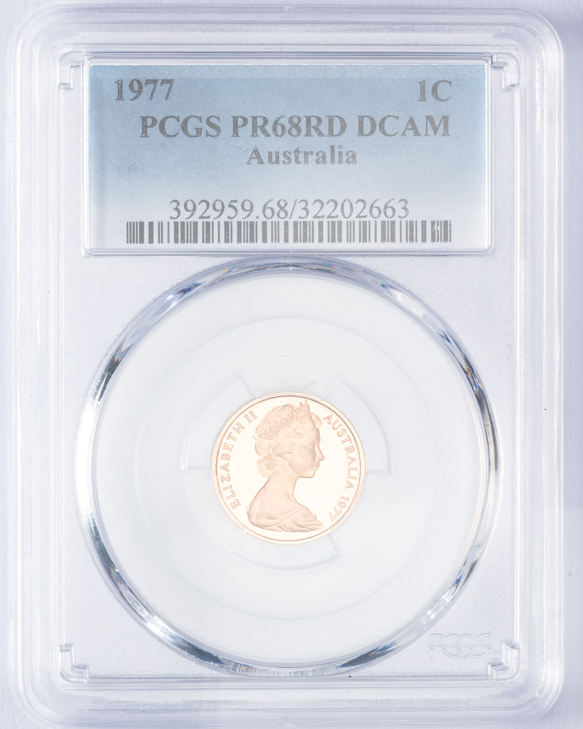 Elizabeth II, One Cent, 1977, PCGS PR68DCAM