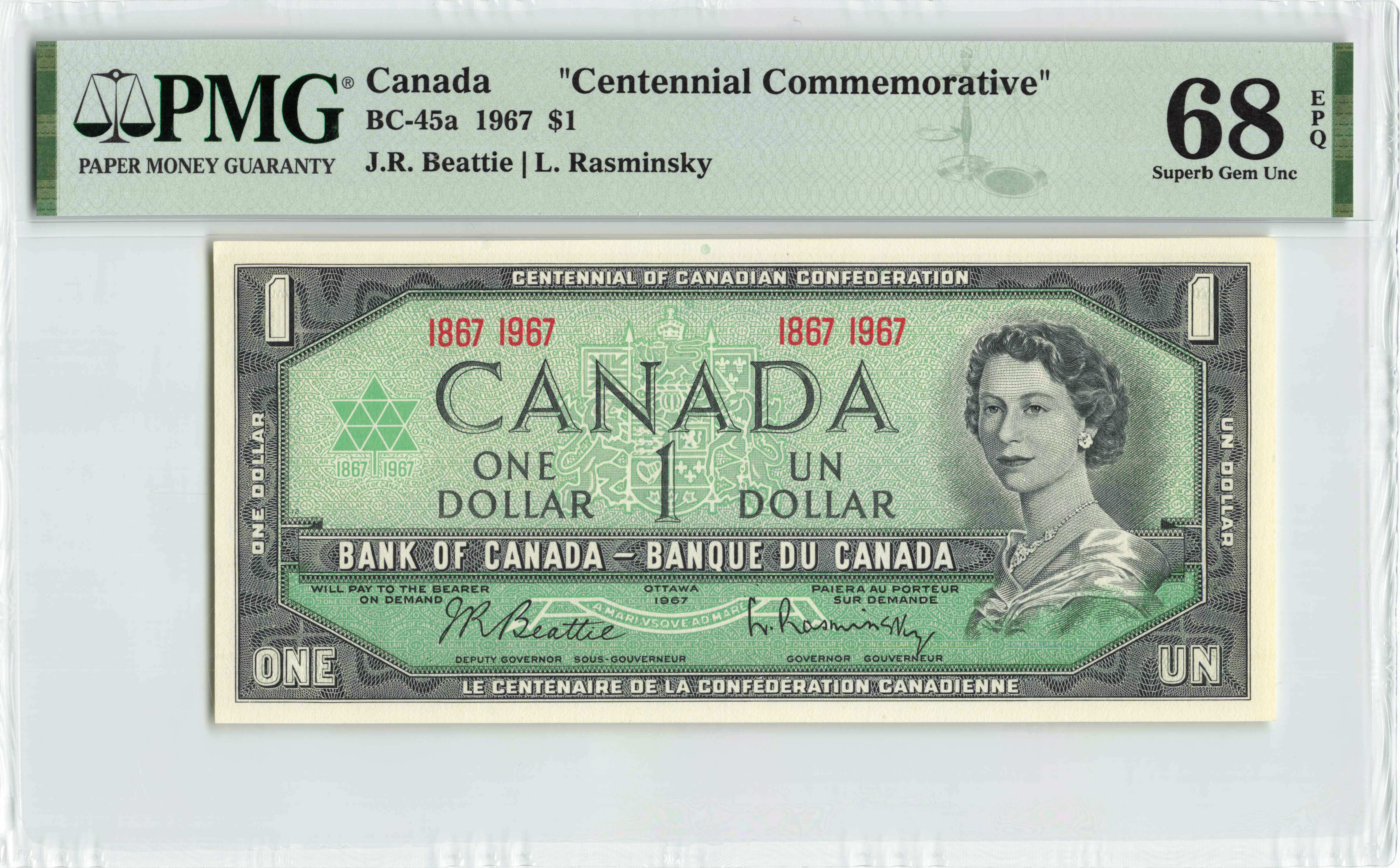 GEM!! $1 Canada Centennial of Canadian Confederation 1867-1967 