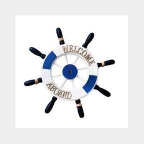 Wooden Boat Ship Steering Wheel Wall Plaque Nautical Beach Tropical Decor-50582/23020 (B 1 S5)