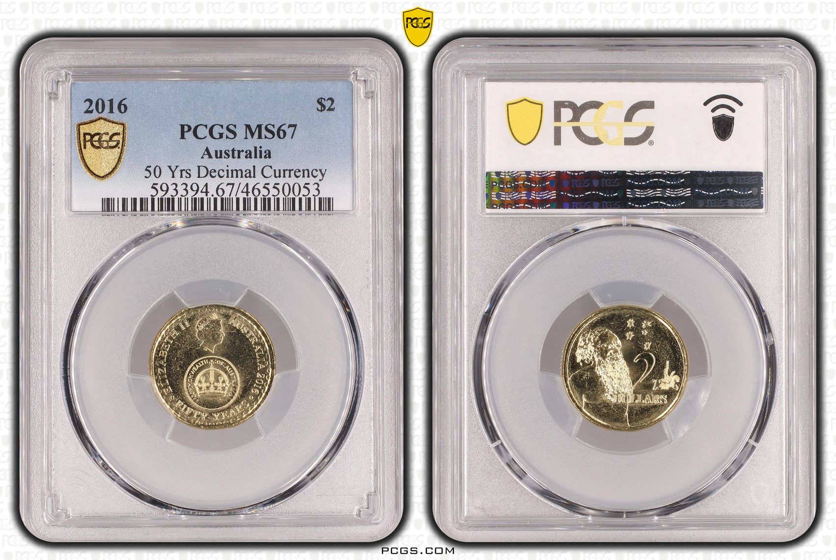 50 Yrs Decimal Currency , Two Dollar, 2016, PCGS MS67