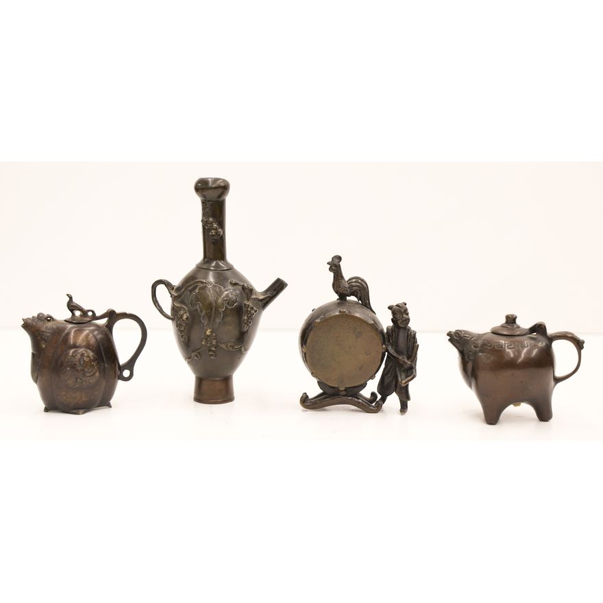 4pc Chinese & Japanese Bronze Water Droppers