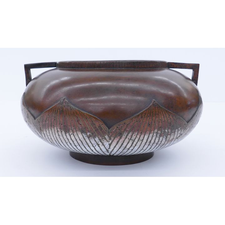 Japanese Art Deco Enameled Bronze Vase