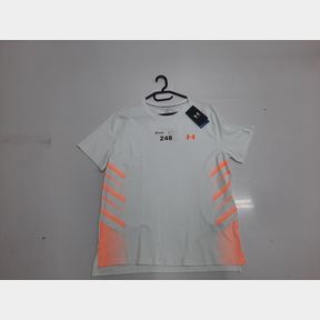 UNDER ARMOUR MEN S ISO-CHILL LASER HEAT SHORT SLEEVE TEE - WHITE/ORANGE BLAST/REFLECTIVE - MEN L -