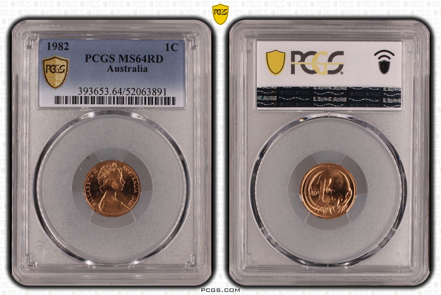 Elizabeth II, One Cent, 1982, PCGS MS64RD
