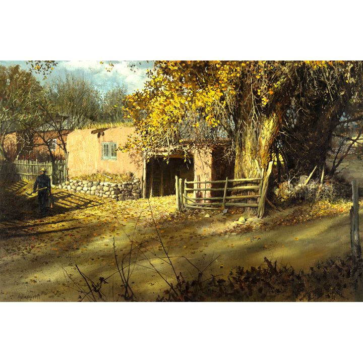 Clark Hulings (1922-2011), Apple Time at Tesuque, 1977