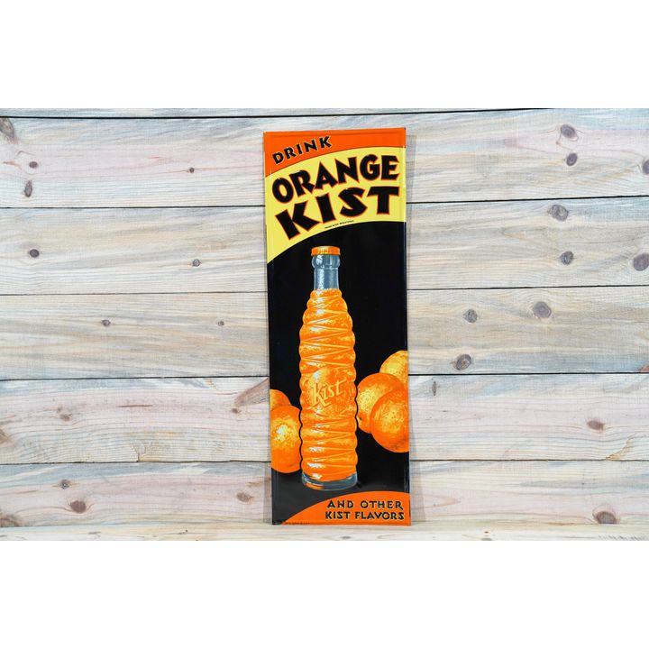 Drink Orange Kist & Other Flavor Single Sided Tin Embossed Metal Sign TAC 9