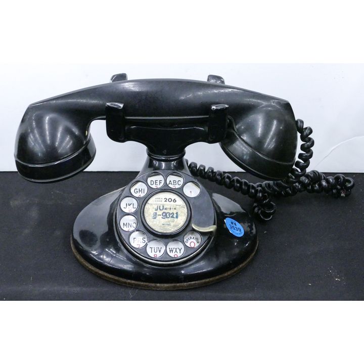 Antique Bell System Black Cradle Phone 9''