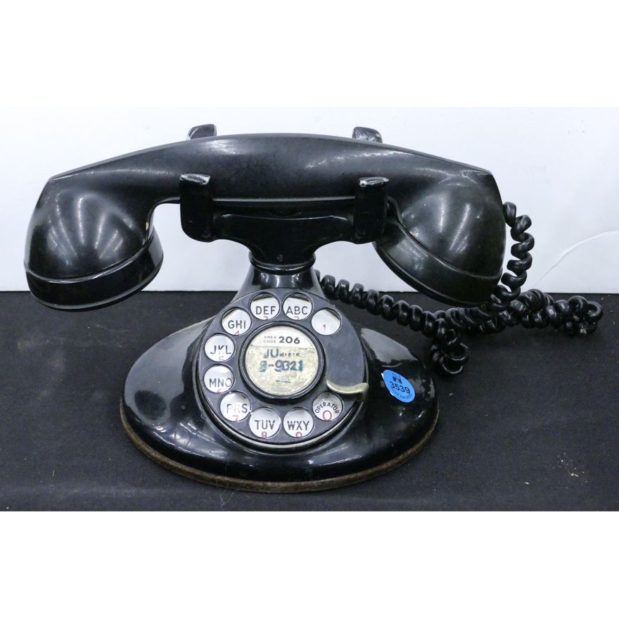 Antique Bell System Black Cradle Phone 9''