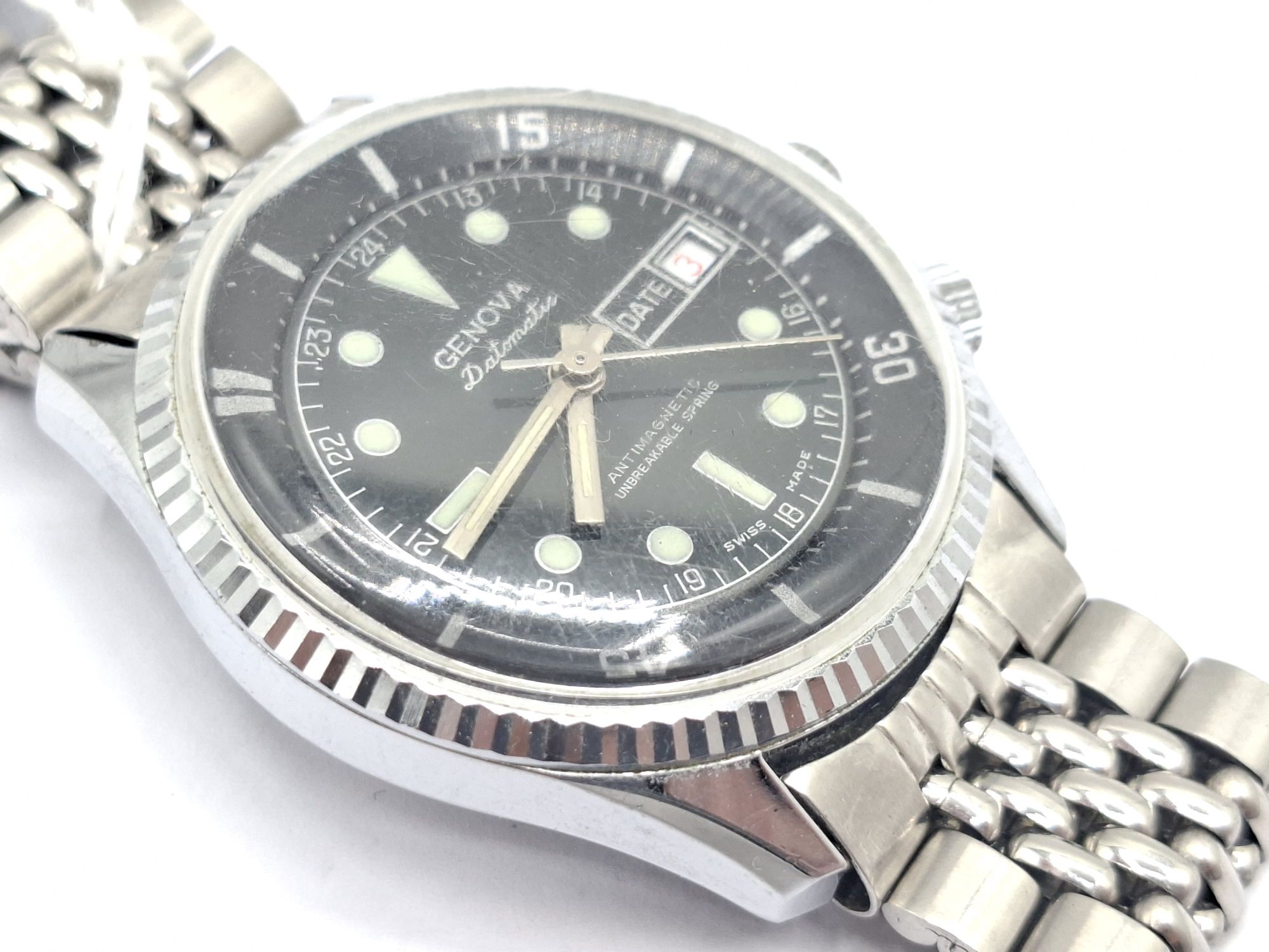 Genova 'World Time' Datematic Wrist Watch
