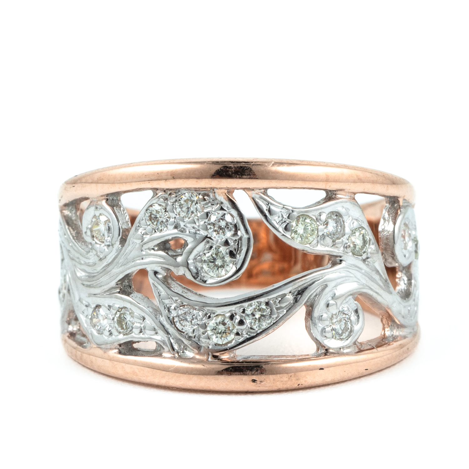Diamond Filagree 9ct Gold Ring,