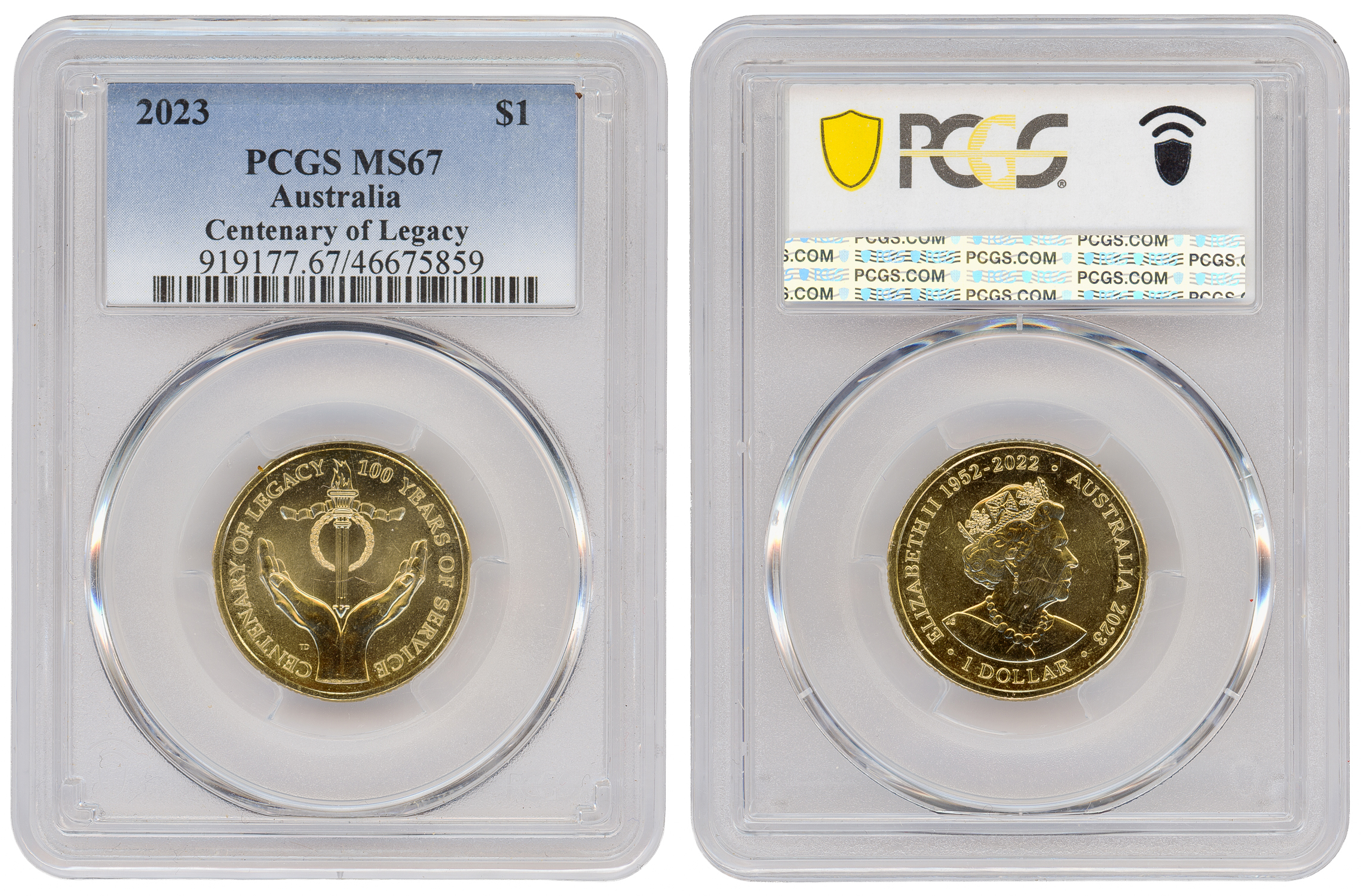 Centenary of Legacy, One Dollar, 2023, PCGS MS67