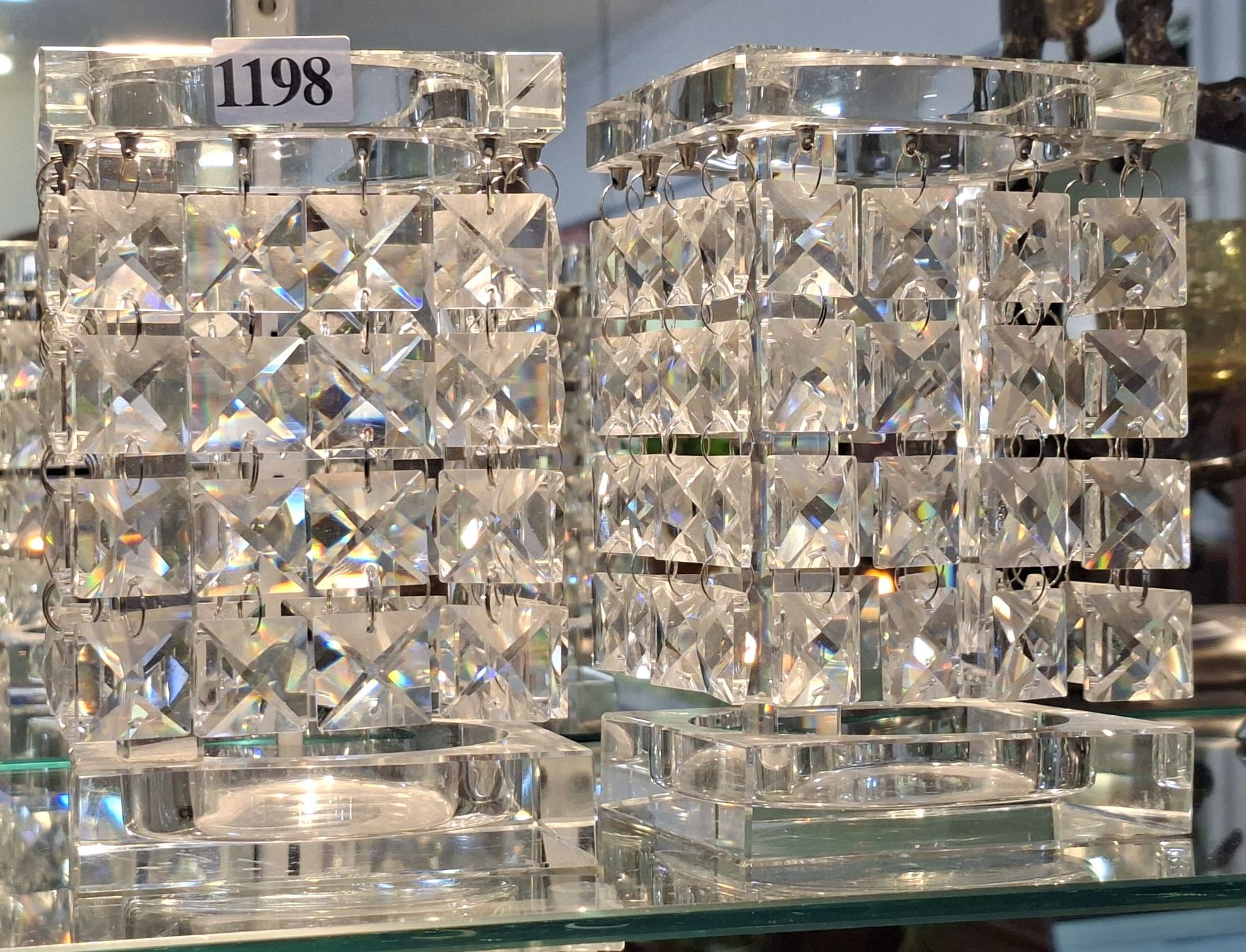 1198 · CRYSTAL CANDLE HOLDERS