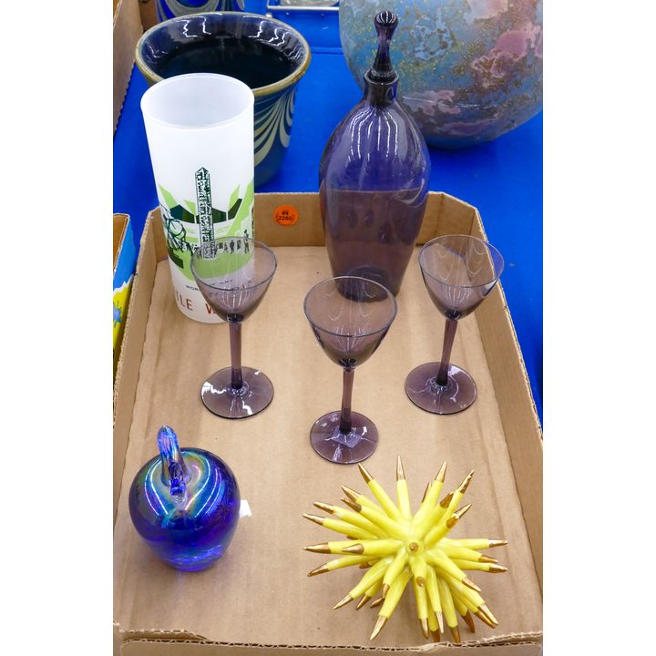 Box Amethyst Mid Century Decanter Set etc.