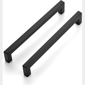 RAVINTE 40 PACK 7-1/2 INCH KITCHEN SQUARE CABINET HANDLES MATTE BLACK CABINET PULLS BLACK DRAWER PULLS KITCHEN CABINET HARDWARE KI