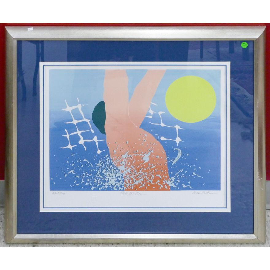 Vesa Peltonen ''Water Polo Player'' S/N Serigraph Framed 27''x31''