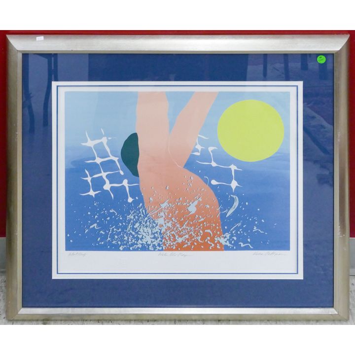 Vesa Peltonen ''Water Polo Player'' S/N Serigraph Framed 27''x31''