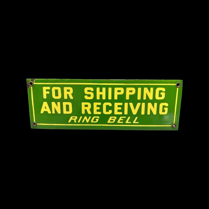 For Shipping And Receiving Ring Bell Porcelain Sign