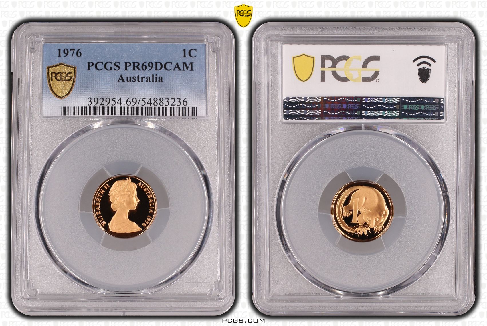 One Cent, 1976, Pcgs Pr69dcam