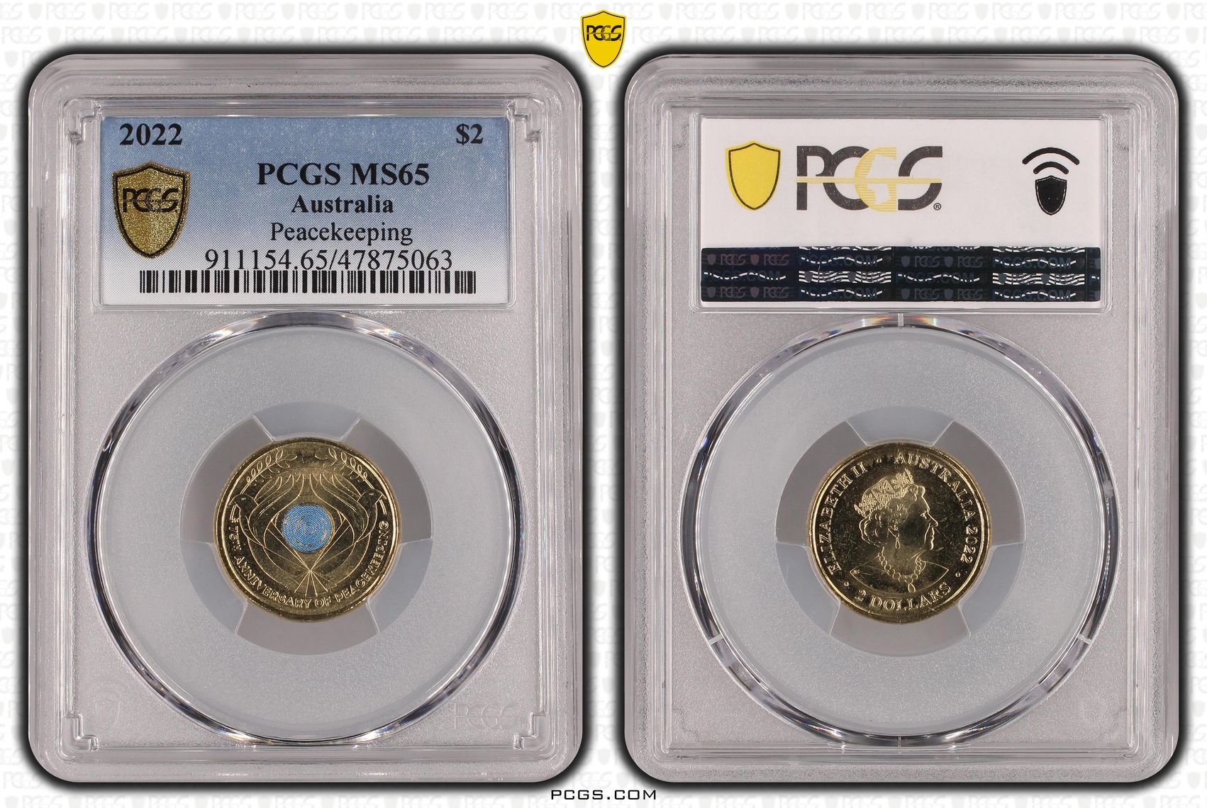 Peacekeeping - Colorized , Two Dollar, 2022, PCGS MS65