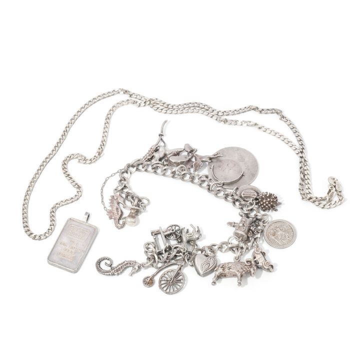Silver jewellery lot