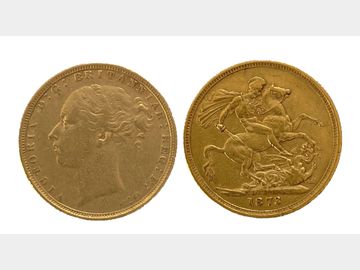 1873 Queen Victoria Young Head Melbourne Mint George & Dragon Gold Sovereign.