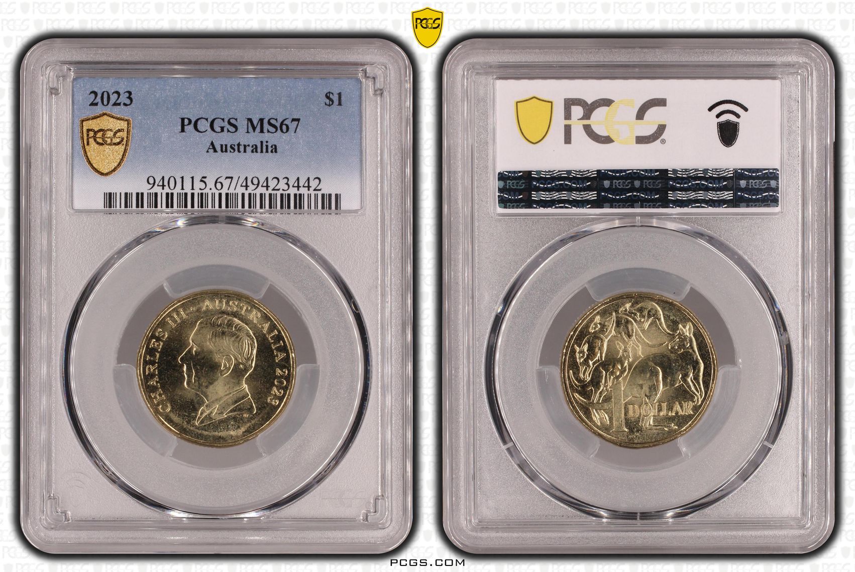 Charles III, One Dollar, 2023, PCGS MS67