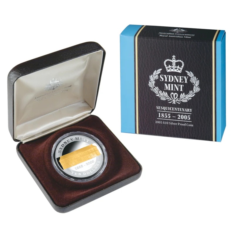 2005 RAM Sydney Mint Sesquicentenary $10 Fine Silver Proof Coin