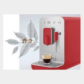 Smeg-Matt Red Bean to Cup Coffee Machine -19 Bar- Thermoblock
