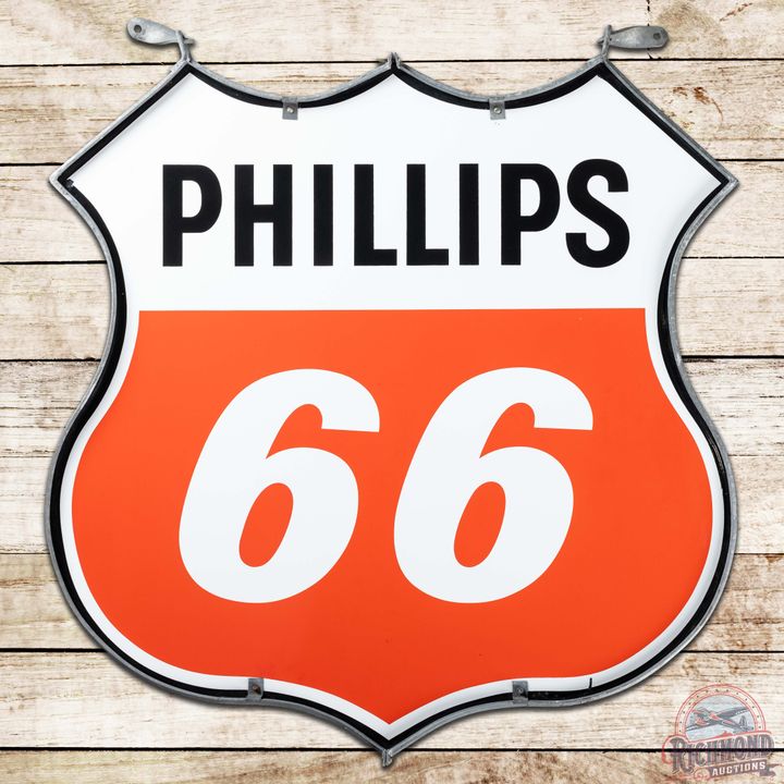 Phillips 66 Die Cut 48" DS Porcelain Sign w/ Ring