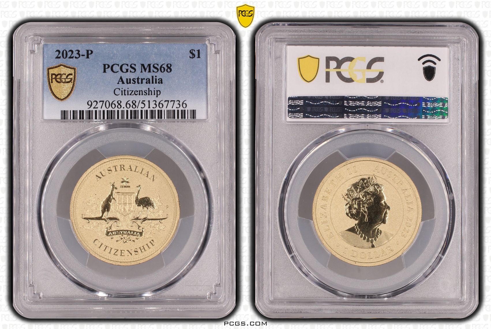 Citizenship, One Dollar, 2023-P, PCGS MS68