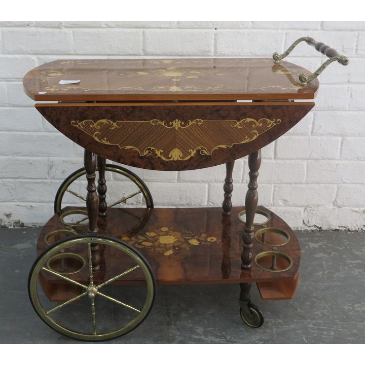ITALIAN INLAID DRINKS TROLLEY,