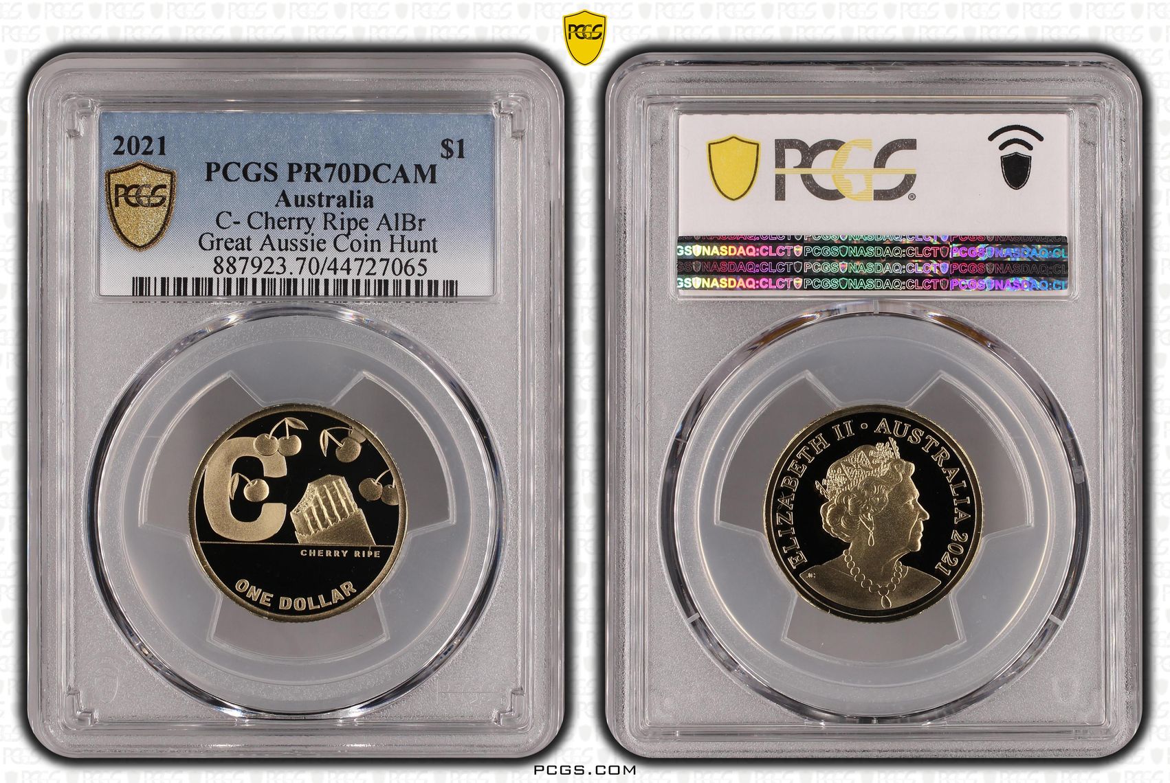 Elizabeth II, C- Cherry Ripe AlBr, POP 18/0, One Dollar, 2021, PCGS PR 70DCAM